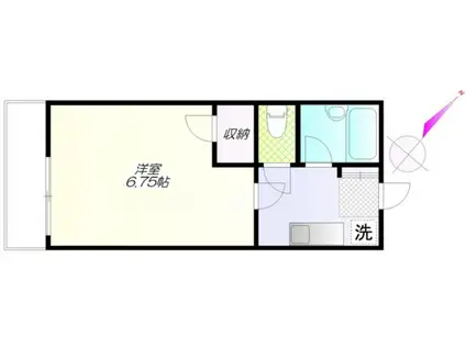 ハイムホシノ(1K/2階)の間取り写真