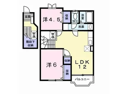 コージュ・ボンタークA(2LDK/2階)の間取り写真