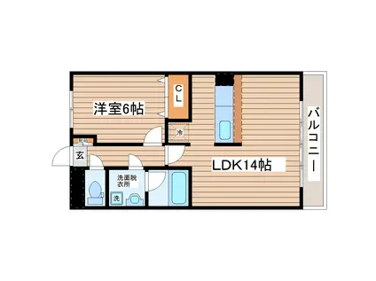 ハバードリーム6番館(1LDK/4階)の間取り写真