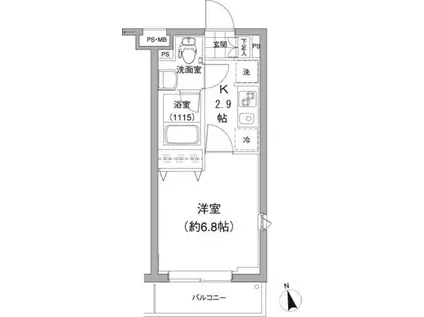 プランドール南榎(1K/3階)の間取り写真