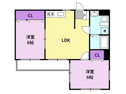 パークハイム21(2DK/2階)の間取り写真