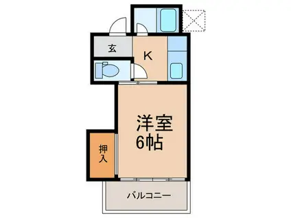 清和コーポ(1K/2階)の間取り写真