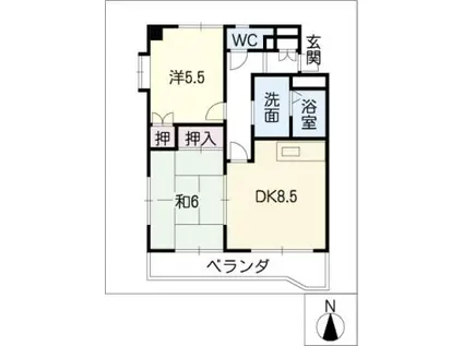 グランベール(2DK/3階)の間取り写真