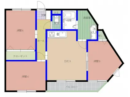 プレステージ151(3DK/3階)の間取り写真