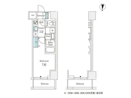 ラティエラ練馬(1K/6階)の間取り写真