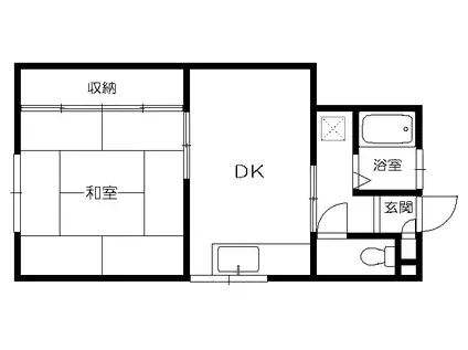 ラ・ネージュ篠田(1DK/1階)の間取り写真