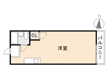 ハイツストリーム(ワンルーム/2階)の間取り写真