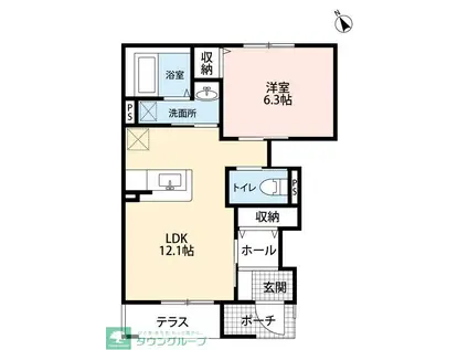 LIVE GARDENII(1LDK/1階)の間取り写真