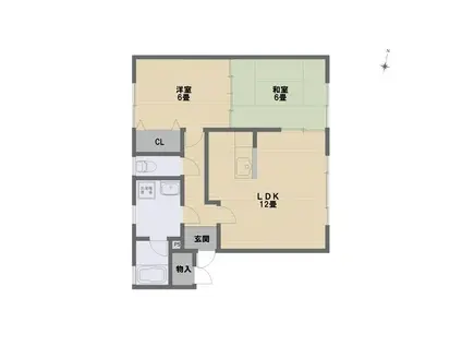 ヴィラ結(2LDK/1階)の間取り写真