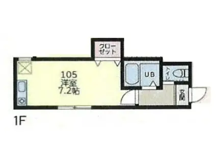 イーストヒルズ(ワンルーム/1階)の間取り写真