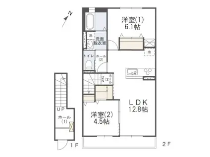 ノワールフェーブ(2LDK/2階)の間取り写真