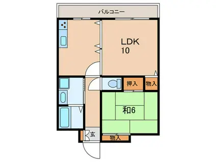ブルームII(1LDK/4階)の間取り写真