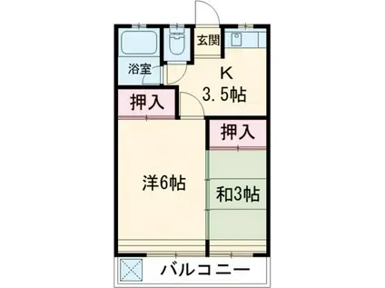 山田ビル(2K/2階)の間取り写真