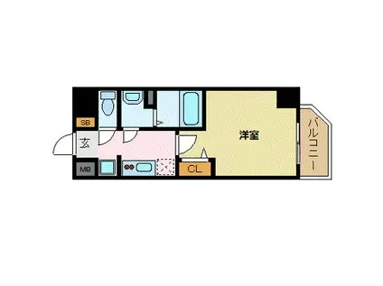 プレサンス天満橋トラッド(1K/14階)の間取り写真