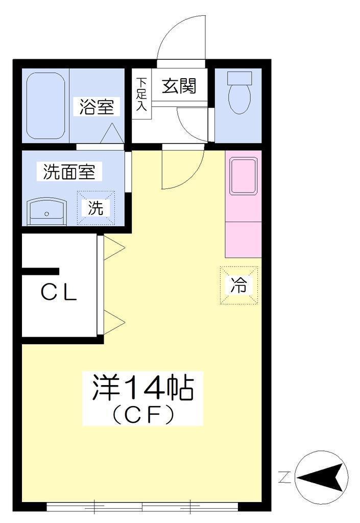 コーポ蓮沼(ワンルーム/2階)の間取り写真