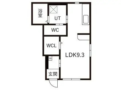 オリエンスB(ワンルーム/1階)の間取り写真