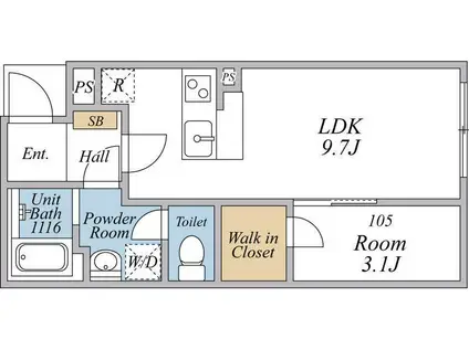 リブリ・清瀬II(1LDK/2階)の間取り写真