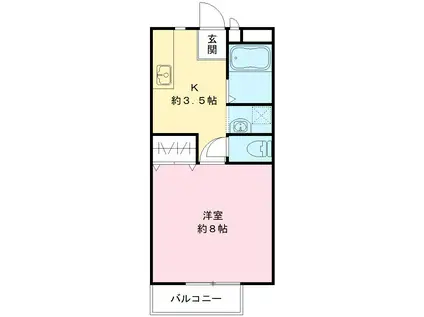 メールハイツA(1K/2階)の間取り写真