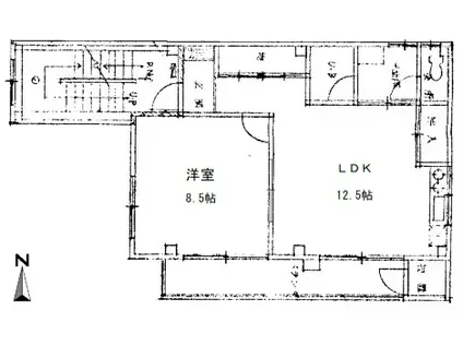Aハイツ(1LDK/2階)の間取り写真
