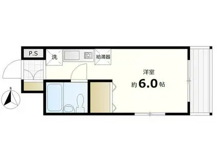 メゾンかおり(1K/2階)の間取り写真