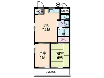 三桃マンション(2DK/3階)の間取り写真
