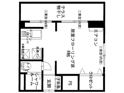 コーポ啓真(ワンルーム/1階)の間取り写真