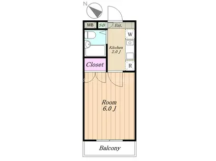 NAP池上(1K/1階)の間取り写真