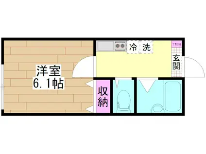 G.FLAPII(1K/2階)の間取り写真