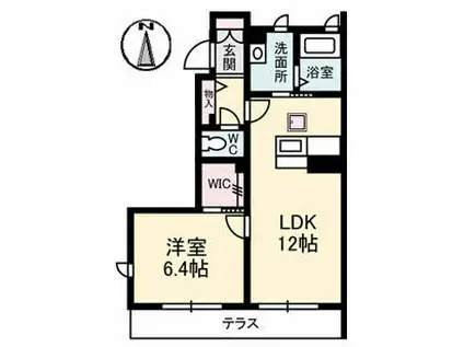 グレーシア(1LDK/1階)の間取り写真