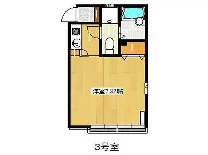 タクミハイツ(1K/2階)の間取り写真