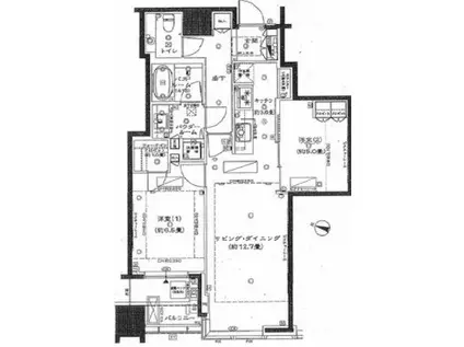 大崎ウエストシティタワーズW棟(2LDK/36階)の間取り写真