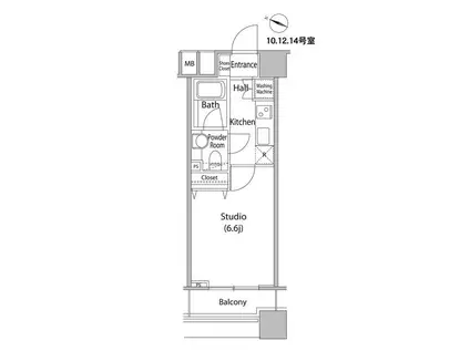ファーストリアルタワー新宿(1K/7階)の間取り写真