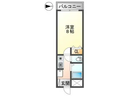 塚口タイニープラザII(1K/3階)の間取り写真