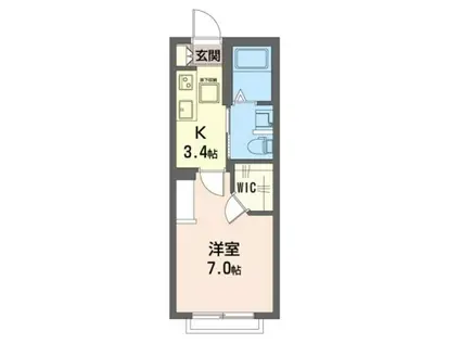 エトワール(1K/1階)の間取り写真