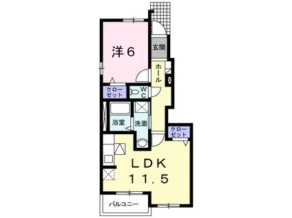 カーサ セレノ(1LDK/1階)の間取り写真