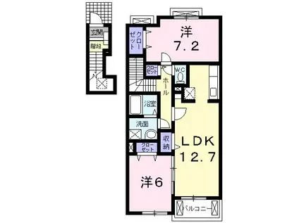 グランツ鴻の巣(2LDK/2階)の間取り写真