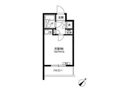ビクセル新宿(ワンルーム/4階)の間取り写真