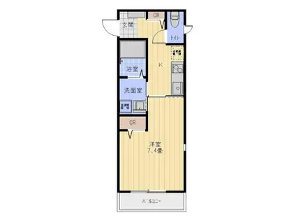  BELL HEIM (1K/2階)の間取り写真