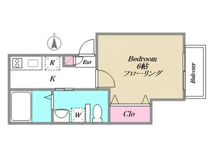 PREMIERE(1K/2階)の間取り写真