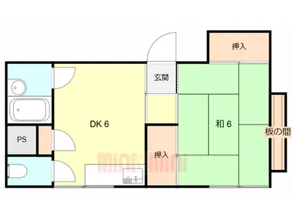 山脇ビル(1DK/3階)の間取り写真