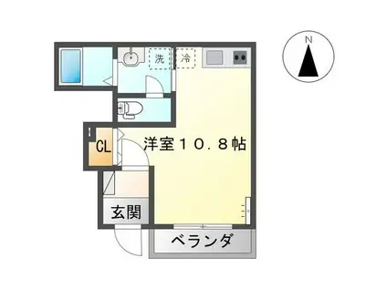 レスポワールI(ワンルーム/1階)の間取り写真