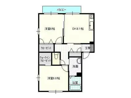 サン・クレバリーF棟 101(2DK/1階)の間取り写真