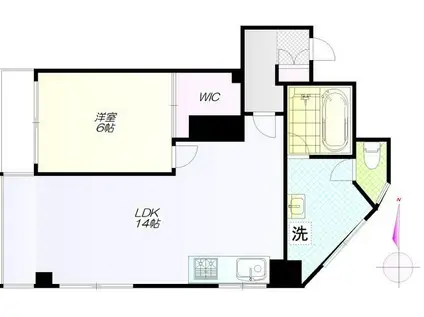 ライオンズマンション本駒込・壇(1LDK/10階)の間取り写真
