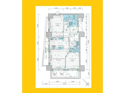 アルファニッシュ淵野辺(2SLDK/5階)の間取り写真