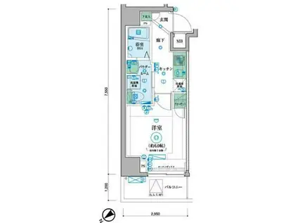 リヴシティ横濱末吉町(1K/5階)の間取り写真