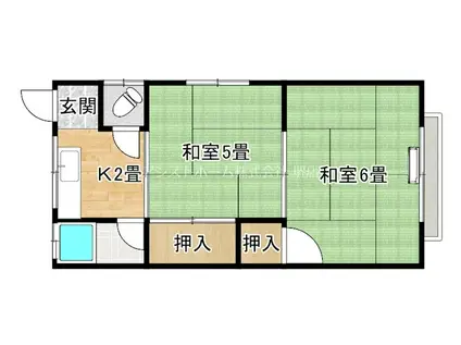 寺地町コーポ(2K/2階)の間取り写真