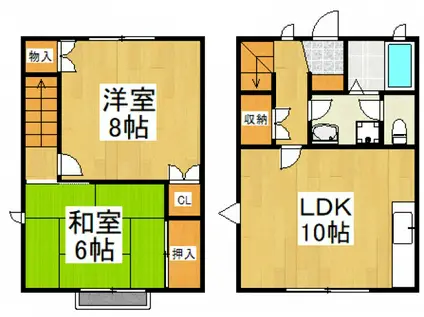 U&U E棟(2LDK/1階)の間取り写真