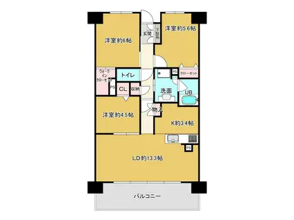 ポレスター中仙道テラス(3LDK/8階)の間取り写真