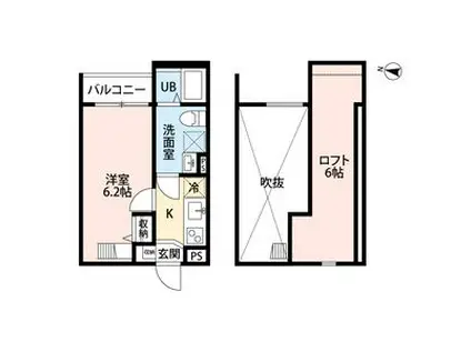 CHERRY BERRY(1K/2階)の間取り写真