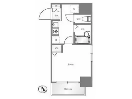 スカイコート高田馬場第5(1K/2階)の間取り写真